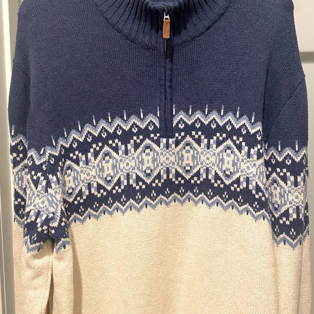 St. John's Bay Blue and Cream Sweater
